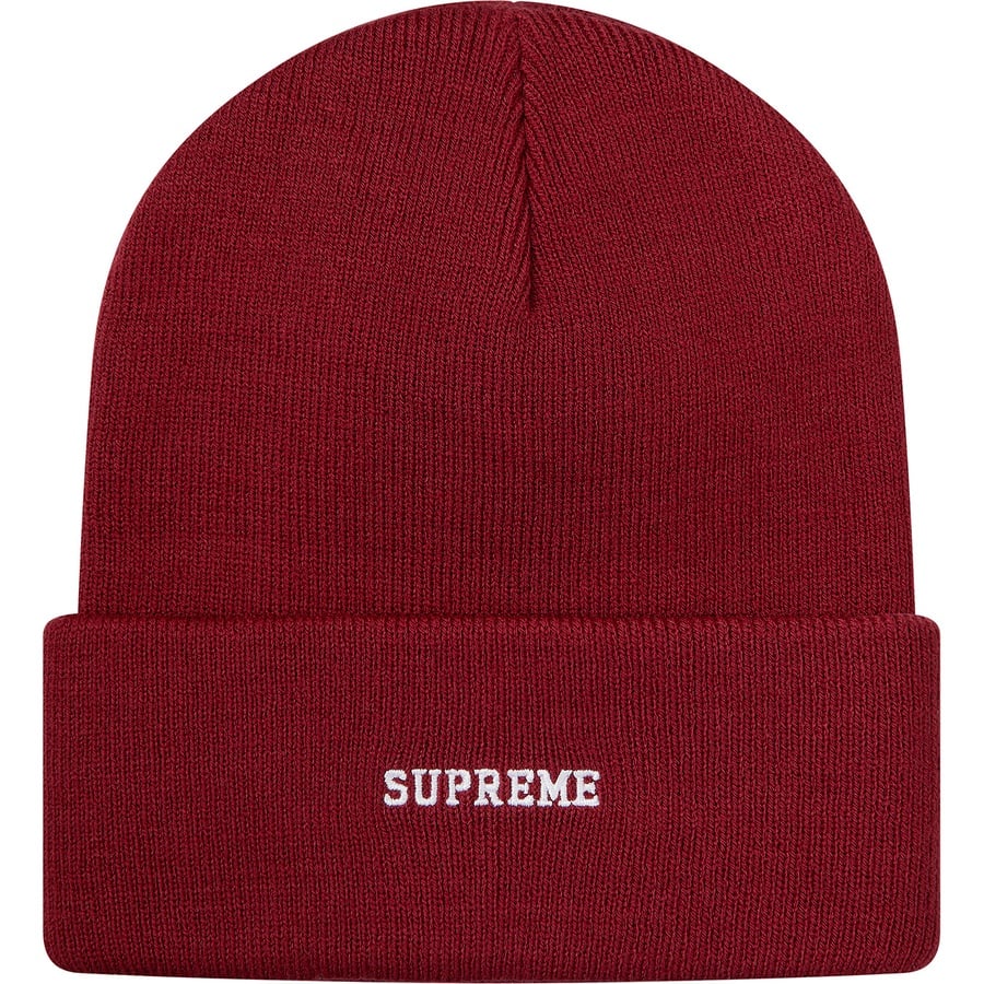 Details on Supreme Nike Beanie Burgundy from fall winter
                                                    2018 (Price is $38)