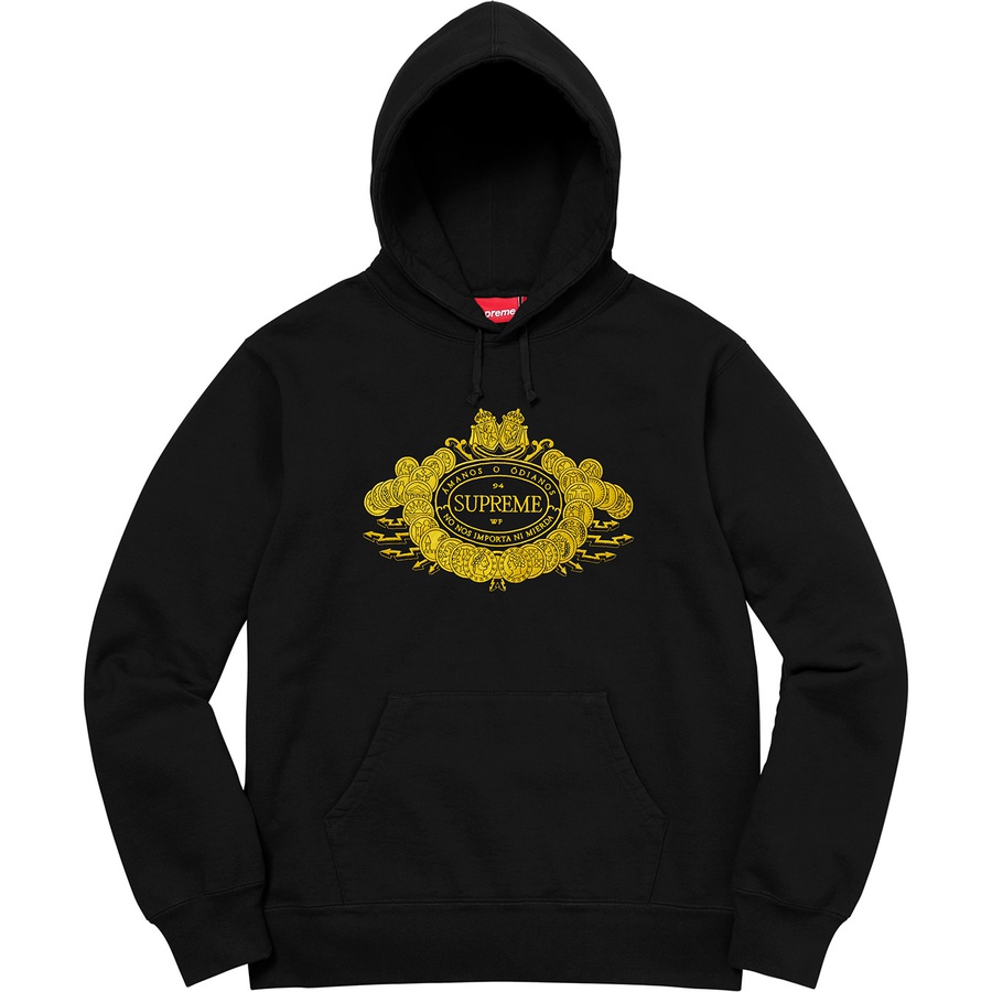 Details on Love or Hate Hooded Sweatshirt Black from fall winter 2018 (Price is $168)