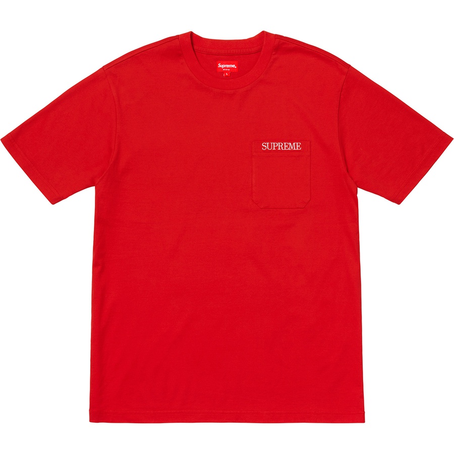 Details on Embroidered Pocket Tee Red from fall winter
                                                    2018 (Price is $78)