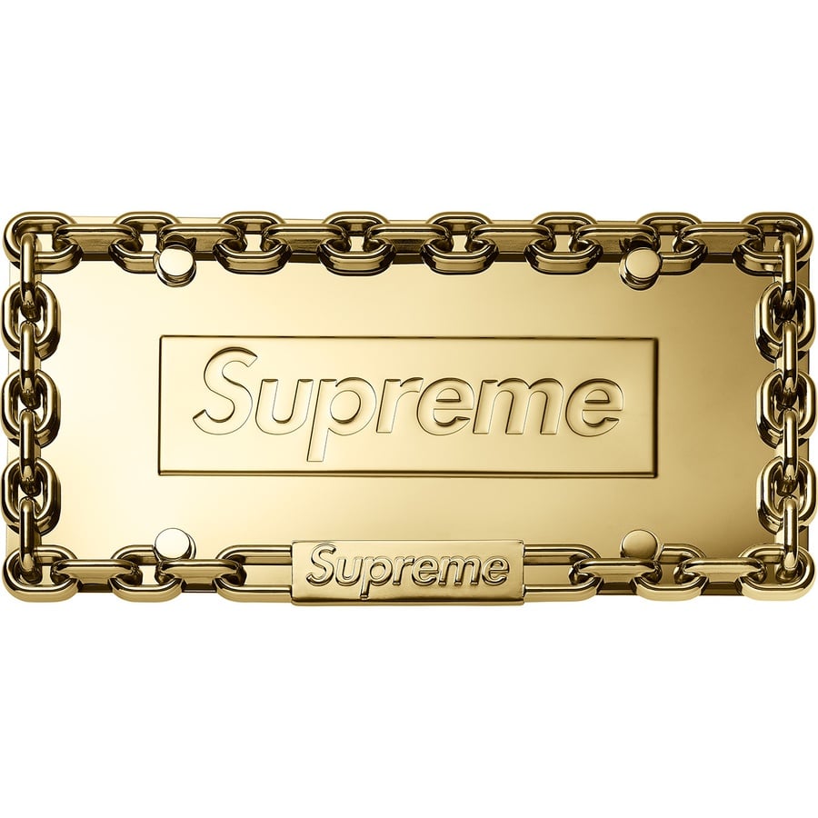 Details on Chain License Plate Frame Gold from fall winter
                                                    2018 (Price is $80)