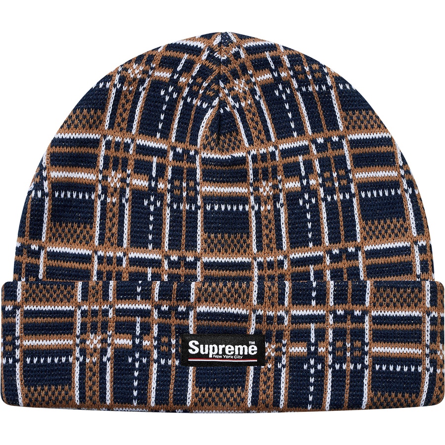 Details on Plaid Beanie Navy from fall winter 2018 (Price is $32)