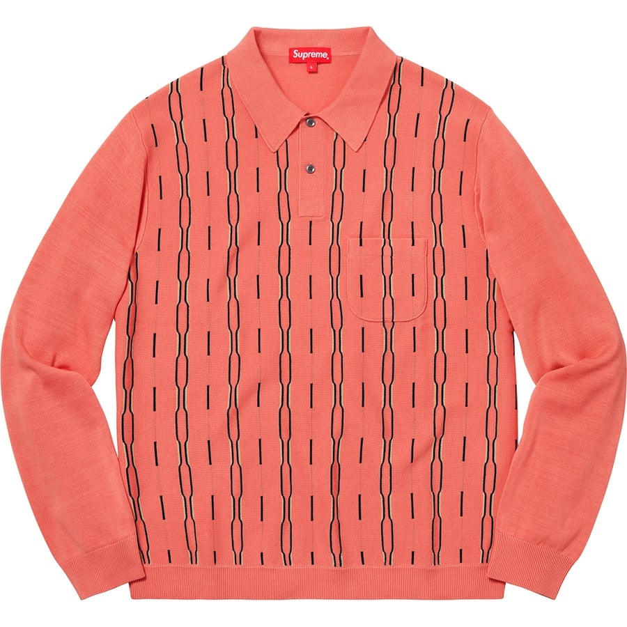 Details on Vertical Stripe Knit L S Polo Light Pink from fall winter
                                                    2018 (Price is $148)
