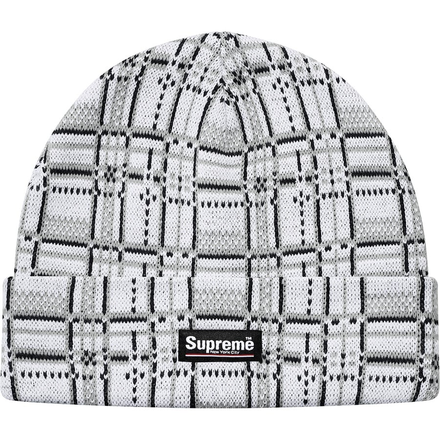 Details on Plaid Beanie White from fall winter
                                                    2018 (Price is $32)