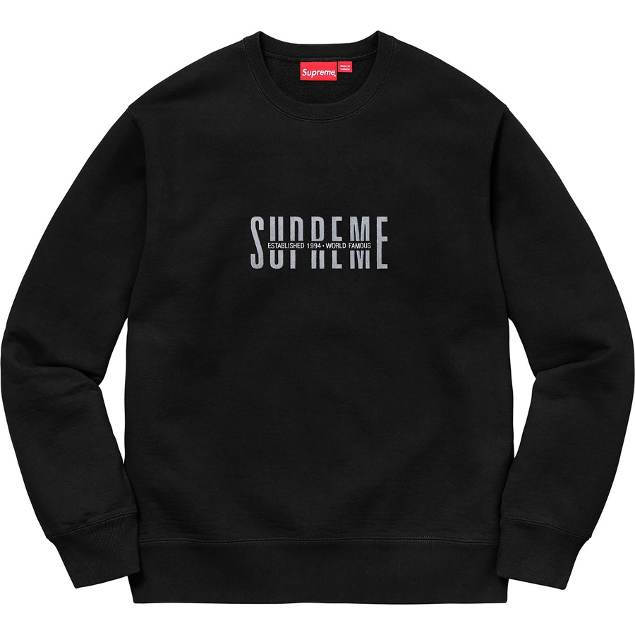 Details on World Famous Crewneck Black from fall winter 2018 (Price is $148)
