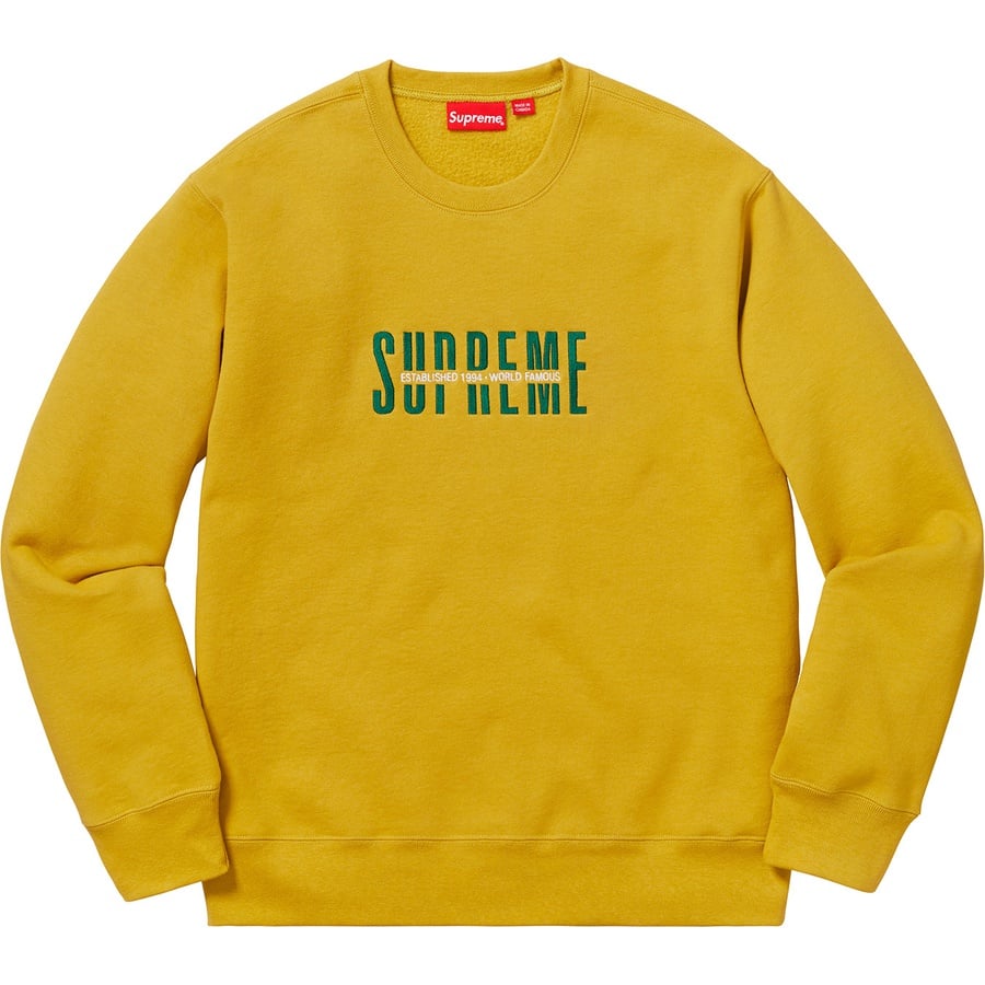 Supreme World Famous Crewneck (FW18) - Mustard - $148