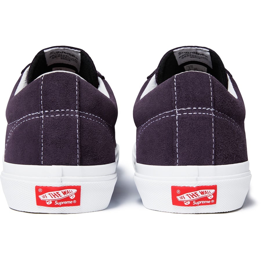 Details on Supreme Vans Sid Pro Purple from fall winter
                                                    2018 (Price is $110)