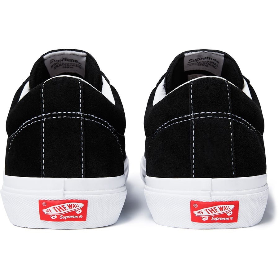 Details on Supreme Vans Sid Pro Black from fall winter
                                                    2018 (Price is $110)