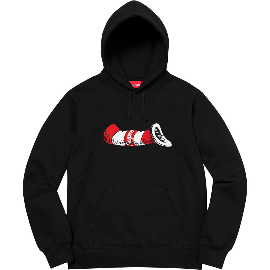 Details on Cat in the Hat Hooded Sweatshirt Black from fall winter 2018 (Price is $168)