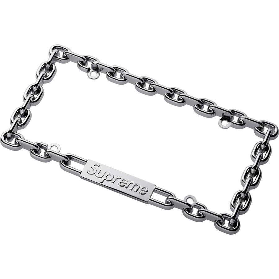 Supreme Chain License Plate Frame (FW18) - Silver - $80