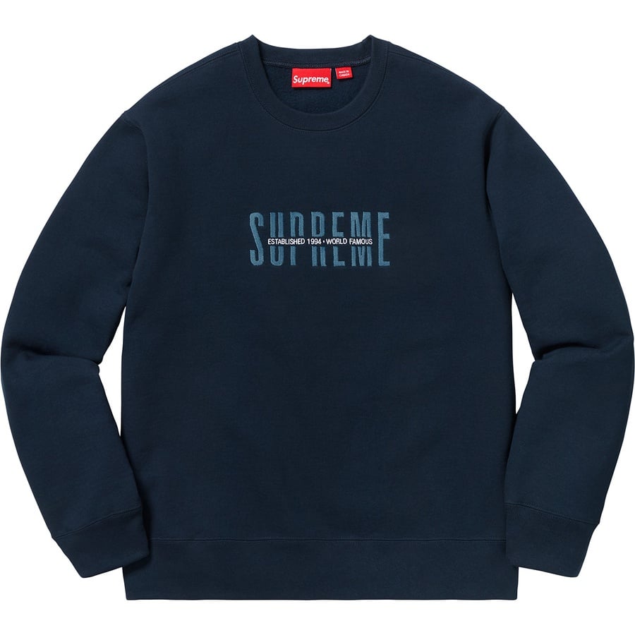 Details on World Famous Crewneck Navy from fall winter 2018 (Price is $148)