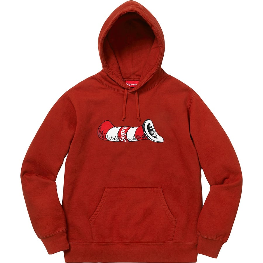 Details on Cat in the Hat Hooded Sweatshirt Rust from fall winter 2018 (Price is $168)