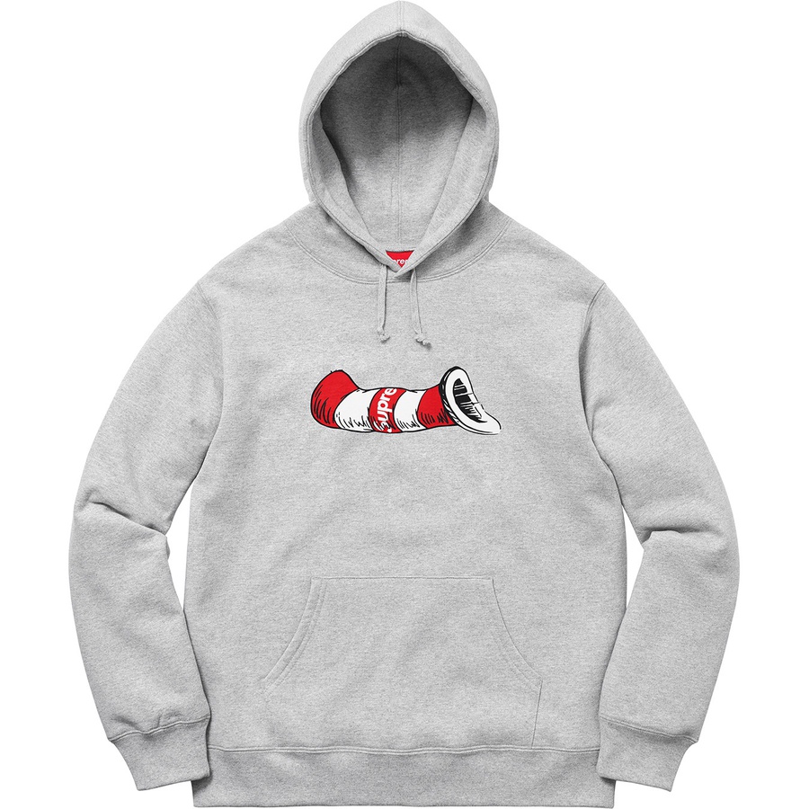 Details on Cat in the Hat Hooded Sweatshirt Heather Grey from fall winter 2018 (Price is $168)