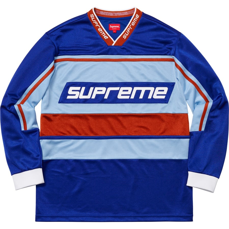 Details on Warm Up Hockey Jersey Blue from fall winter 2018 (Price is $128)