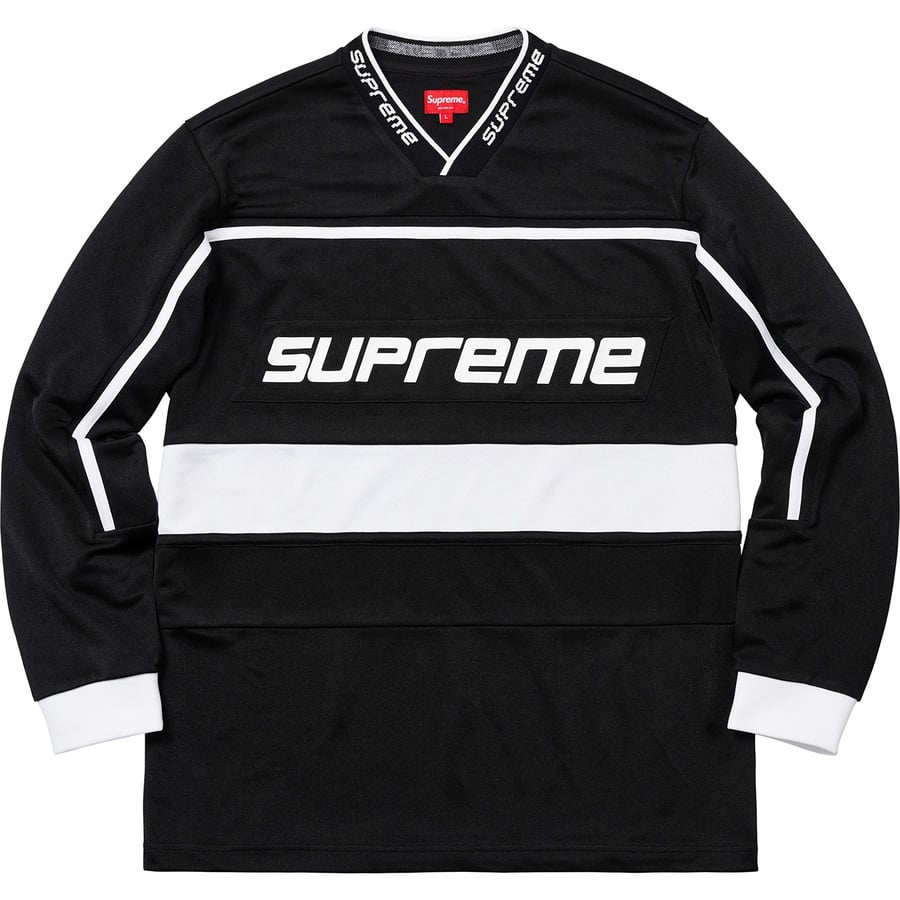 Details on Warm Up Hockey Jersey Black from fall winter
                                                    2018 (Price is $128)