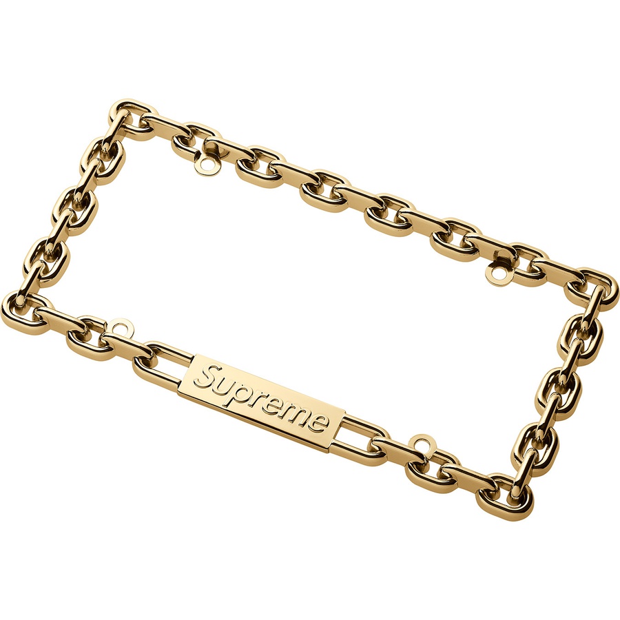 Details on Chain License Plate Frame Gold from fall winter 2018 (Price is $80)