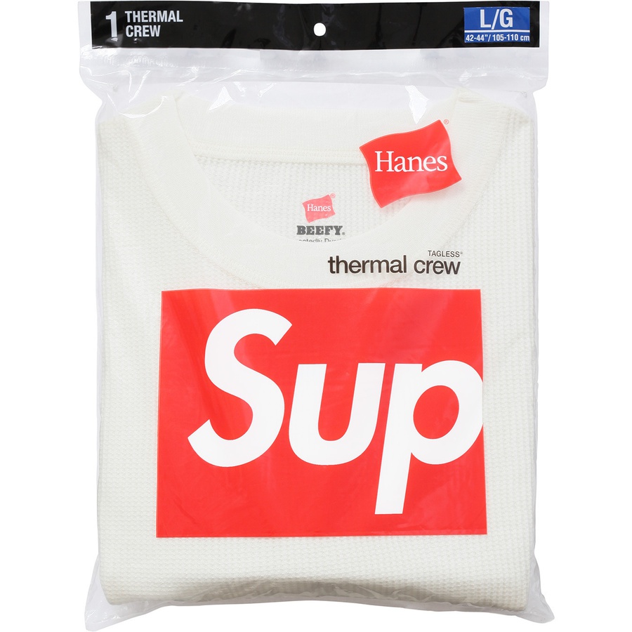 Details on Supreme Hanes Thermal Crew (1 Pack) Natural from fall winter 2018 (Price is $24)
