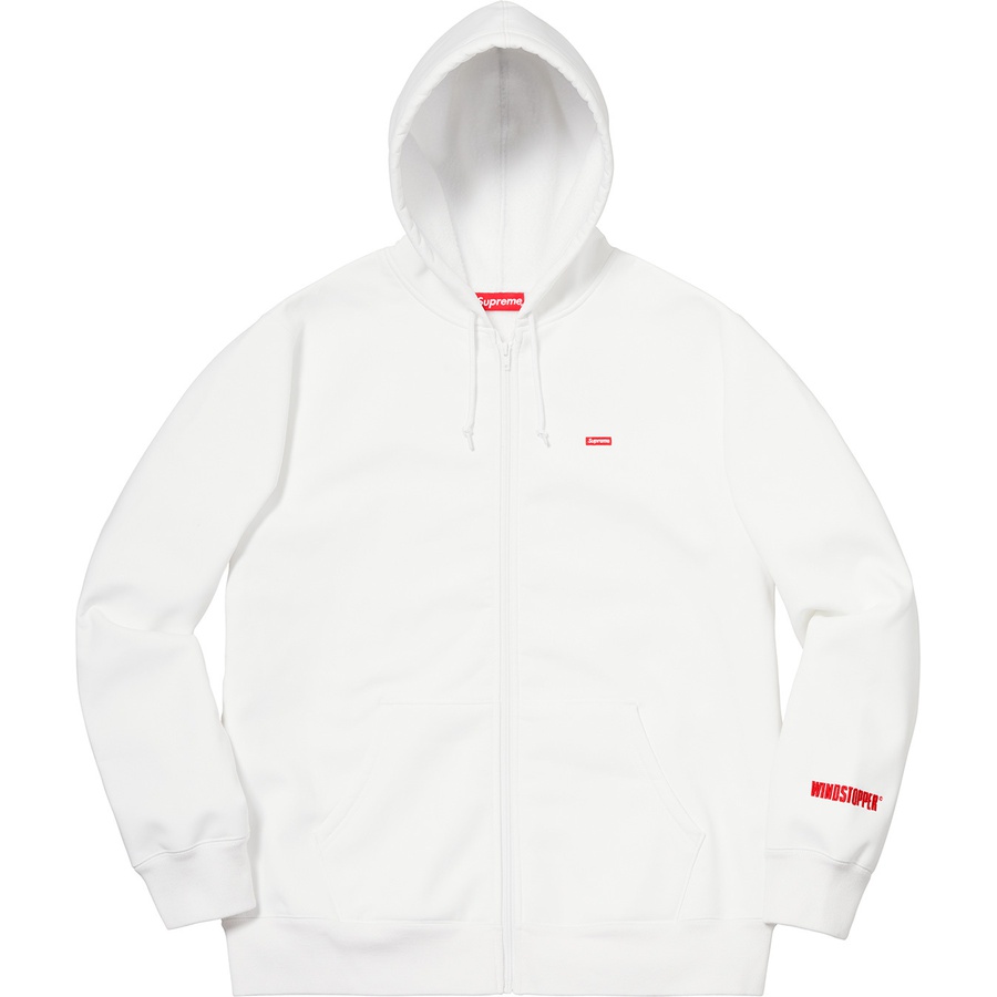 Details on WINDSTOPPER Zip Up Hooded Sweatshirt White from fall winter
                                                    2018 (Price is $228)