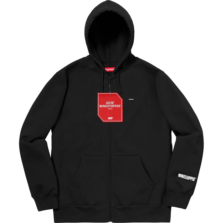 Details on WINDSTOPPER Zip Up Hooded Sweatshirt Black from fall winter
                                                    2018 (Price is $228)