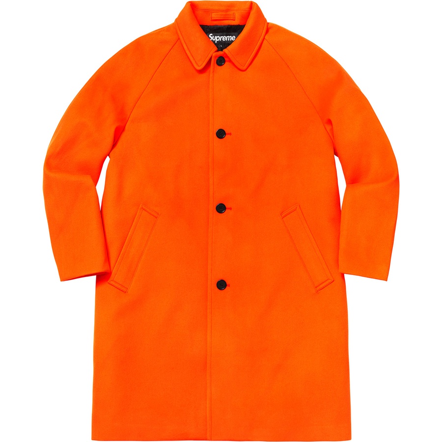 Details on Wool Trench Coat Neon Orange from fall winter
                                                    2018 (Price is $648)