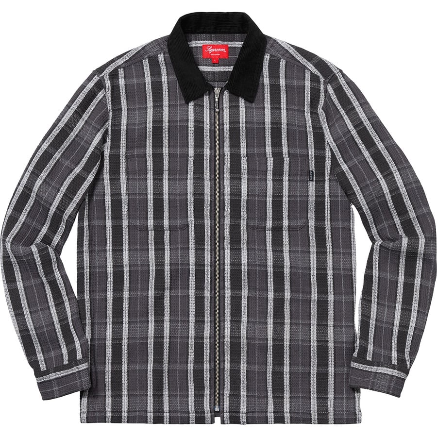 Details on Plaid Thermal Zip Up Shirt Black from fall winter
                                                    2018 (Price is $128)