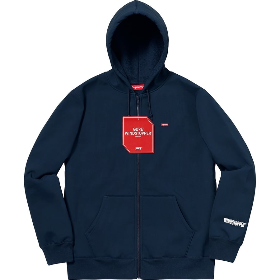 Details on WINDSTOPPER Zip Up Hooded Sweatshirt Navy from fall winter
                                                    2018 (Price is $228)