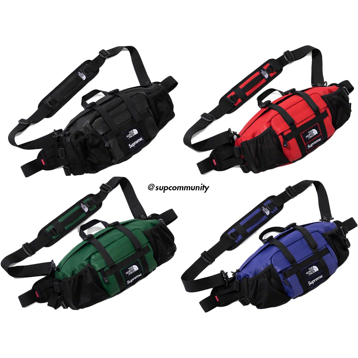 supreme x the north face leather mountain waist bag