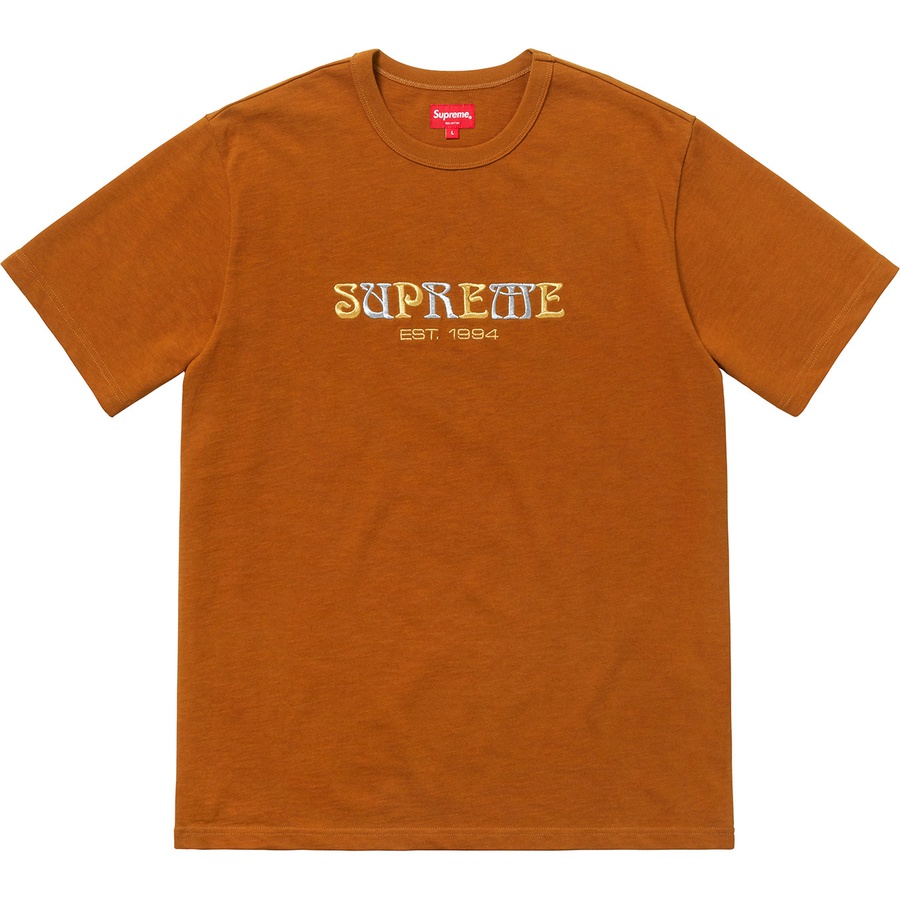 Supreme Nouveau Logo Tee (FW18) - Rust - $78