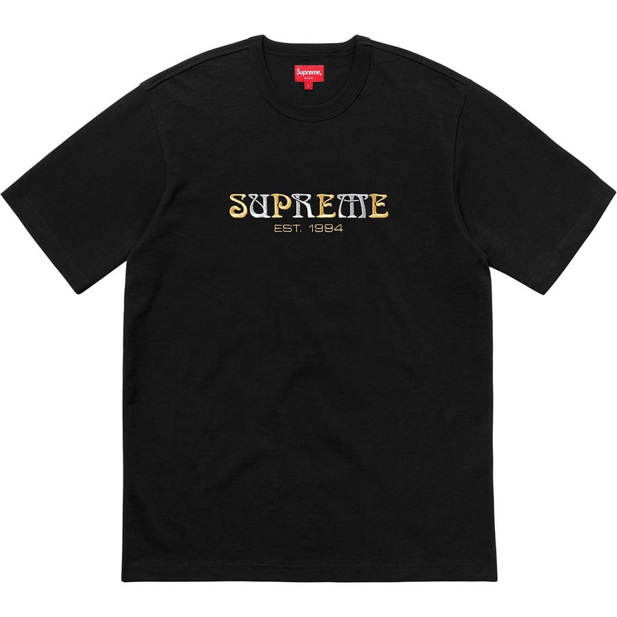 Supreme Nouveau Logo Tee (FW18) - Black - $78