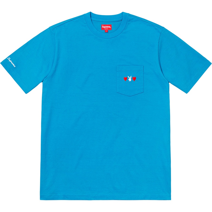 Details on Supreme Playboy© Pocket Tee Bright Royal from fall winter 2018 (Price is $78)