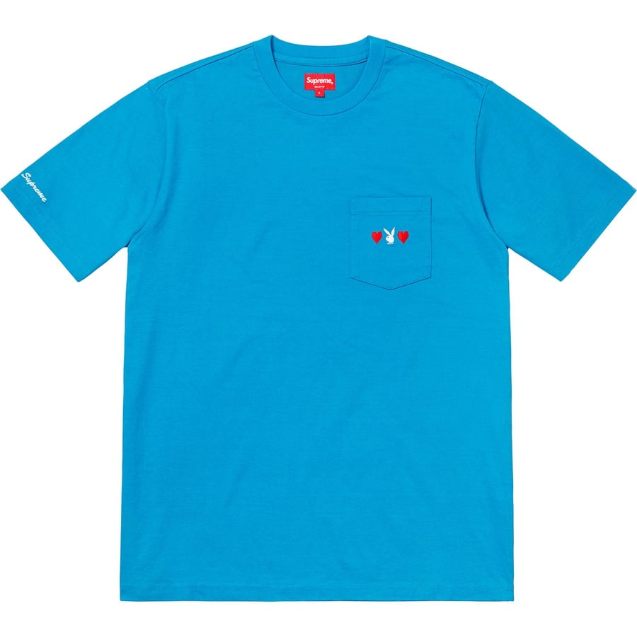 Details on Supreme Playboy© Pocket Tee Bright Royal from fall winter
                                                    2018 (Price is $78)