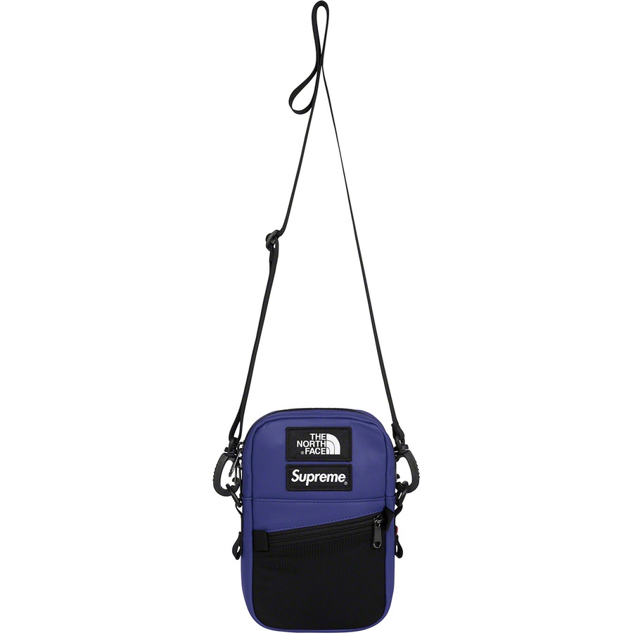 Details on Supreme The North Face Leather Shoulder Bag Royal from fall winter 2018 (Price is $118)