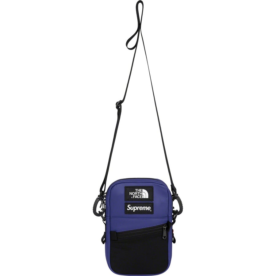 Details on Supreme The North Face Leather Shoulder Bag Royal from fall winter
                                                    2018 (Price is $118)