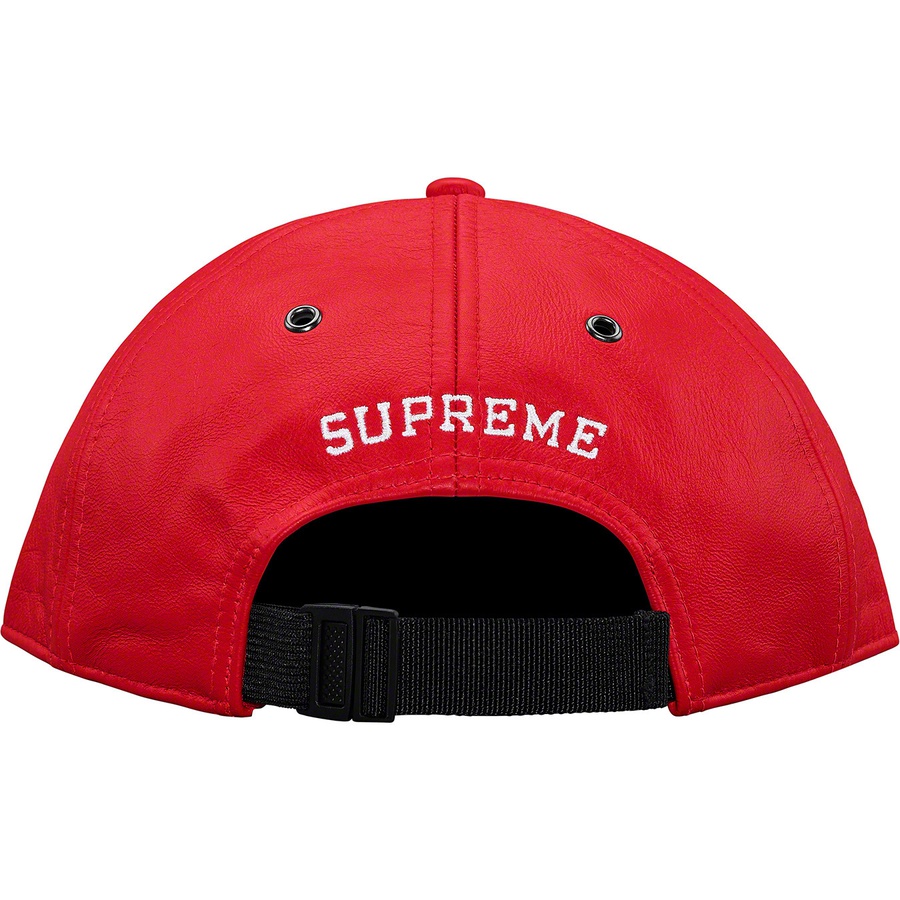 Details on Supreme The North Face Leather 6-Panel Red from fall winter 2018 (Price is $88)