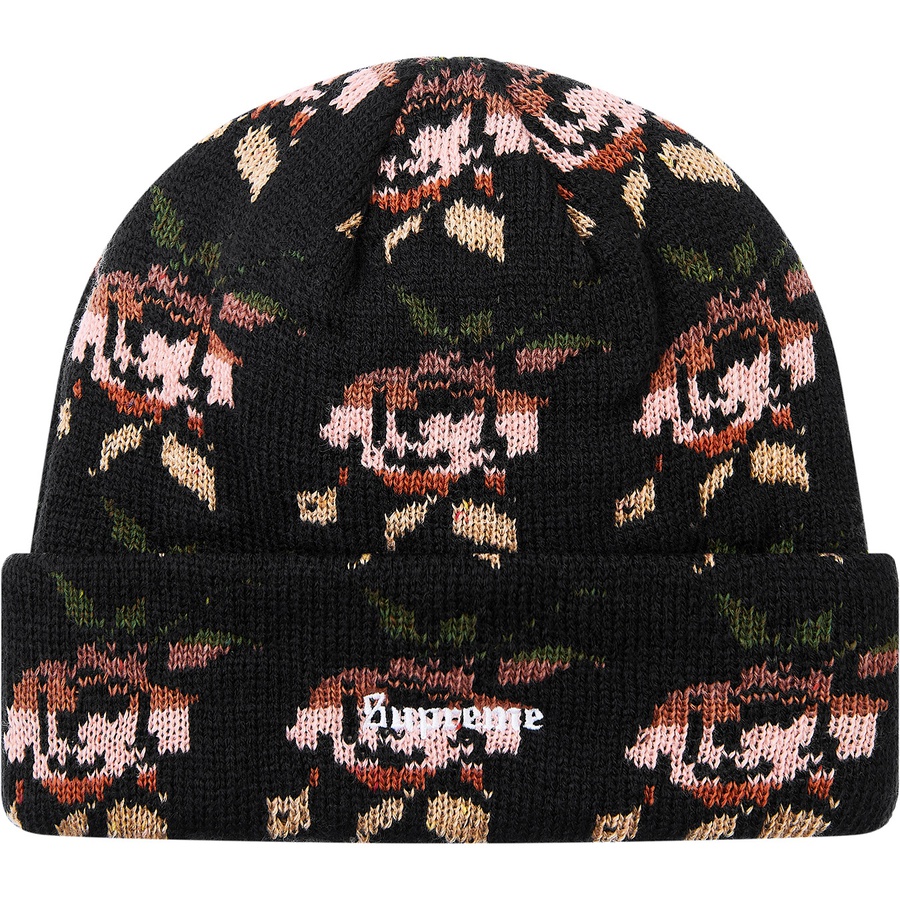 Details on Rose Jacquard Beanie Black from fall winter
                                                    2018 (Price is $36)