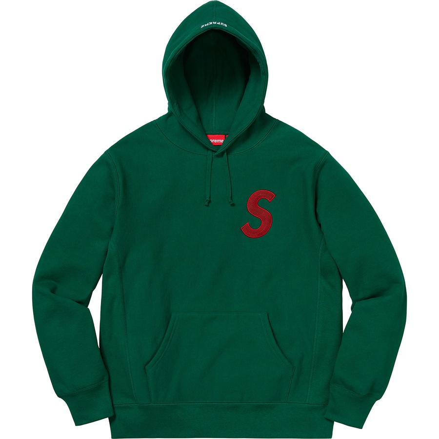 Details on S Logo Hooded Sweatshirt Dark Green from fall winter
                                                    2018 (Price is $168)