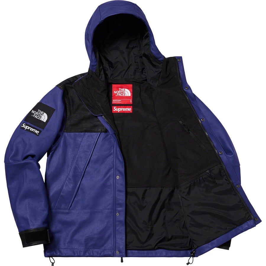 Details on Supreme The North Face Leather Mountain Parka Royal from fall winter
                                                    2018 (Price is $1098)