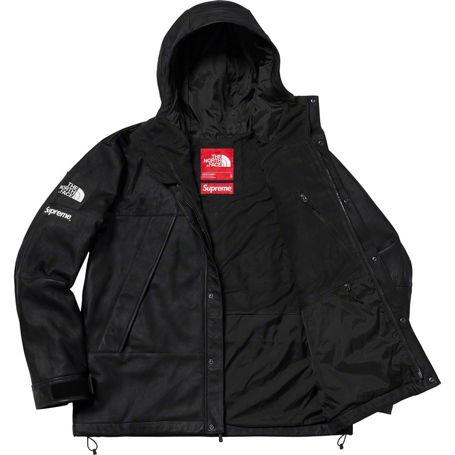 Details on Supreme The North Face Leather Mountain Parka Black from fall winter
                                                    2018 (Price is $1098)