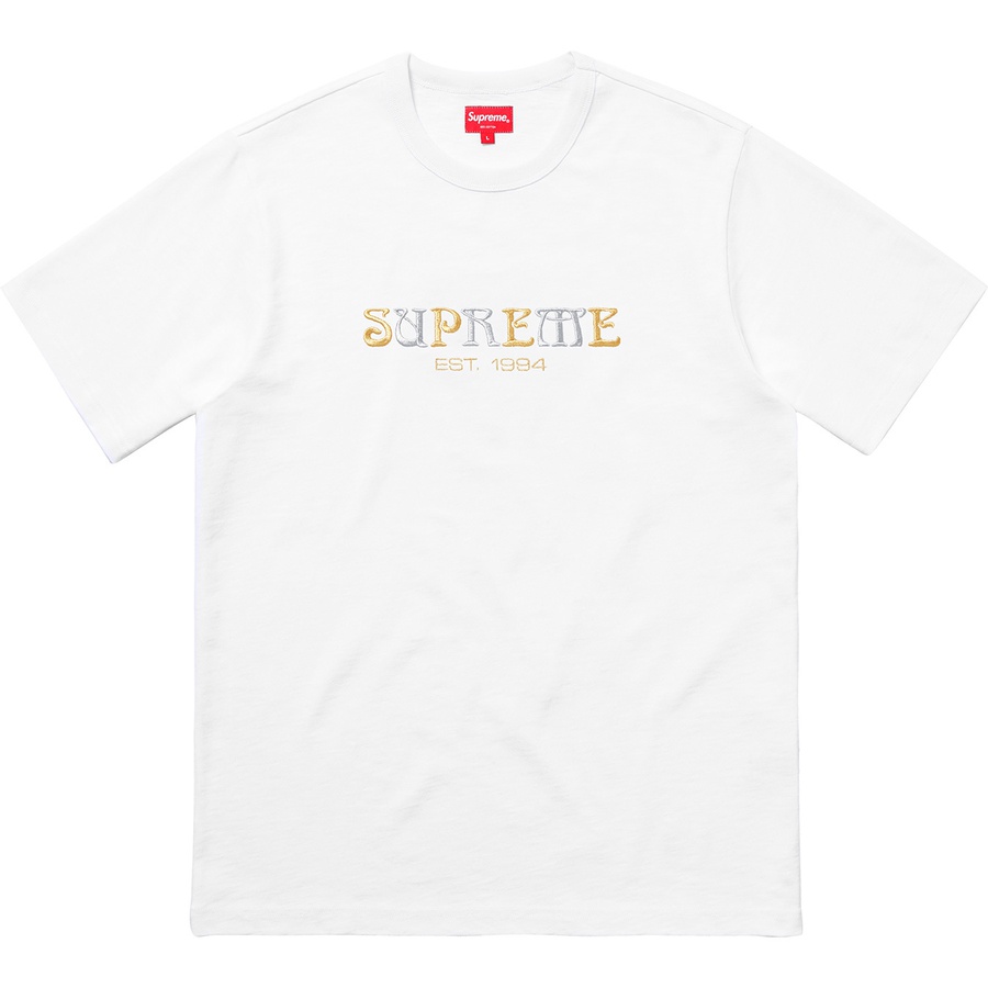 Details on Nouveau Logo Tee White from fall winter 2018 (Price is $78)