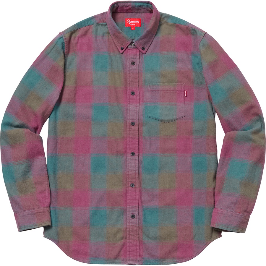 Details on Shadow Plaid Flannel Shirt Dark Magenta from fall winter 2018 (Price is $118)