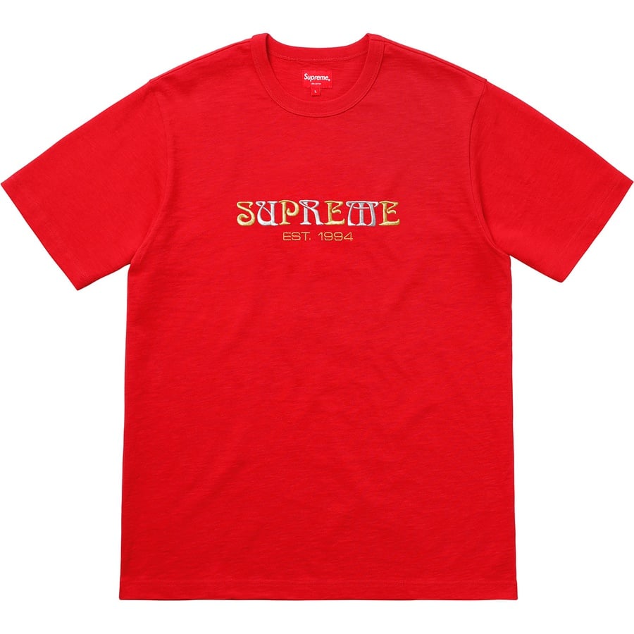 Details on Nouveau Logo Tee Red from fall winter 2018 (Price is $78)