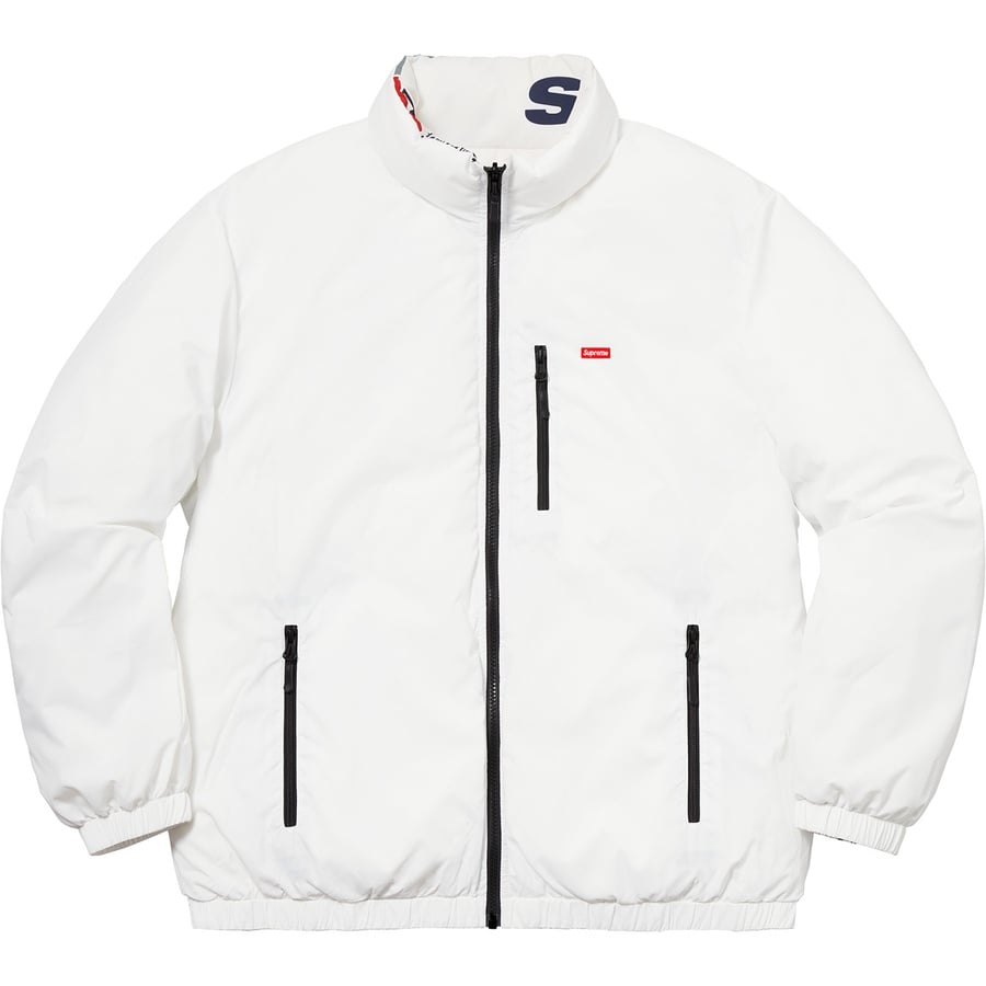 Details on Supreme NY Reversible Puffy Jacket White from fall winter
                                                    2018 (Price is $198)