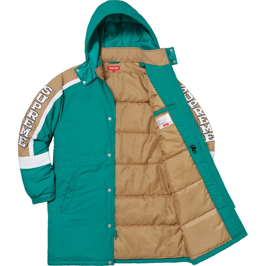 Details on Sleeve Logo Sideline Parka Teal from fall winter
                                                    2018 (Price is $238)