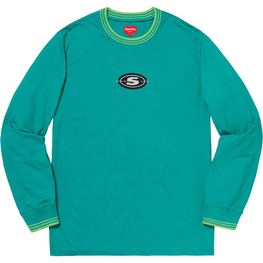Details on Striped Rib Logo L S Top Teal from fall winter
                                                    2018 (Price is $98)