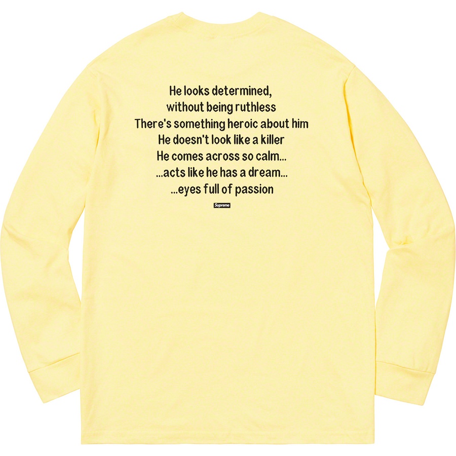 Details on The Killer L S Tee Pale Yellow from fall winter 2018 (Price is $58)