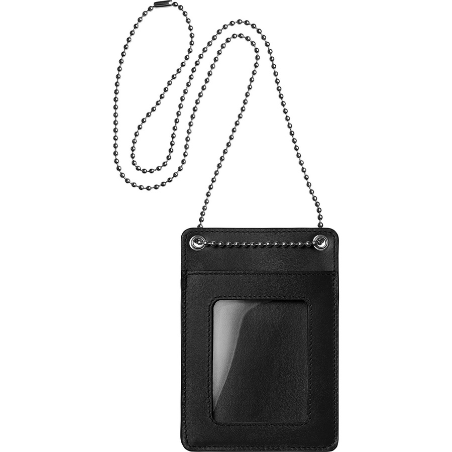 Details on Leather ID Holder + Wallet Black from fall winter 2018 (Price is $128)