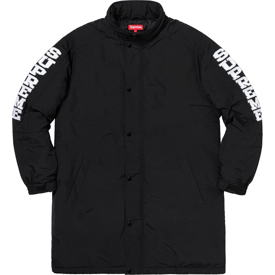 Details on Sleeve Logo Sideline Parka Black from fall winter
                                                    2018 (Price is $238)