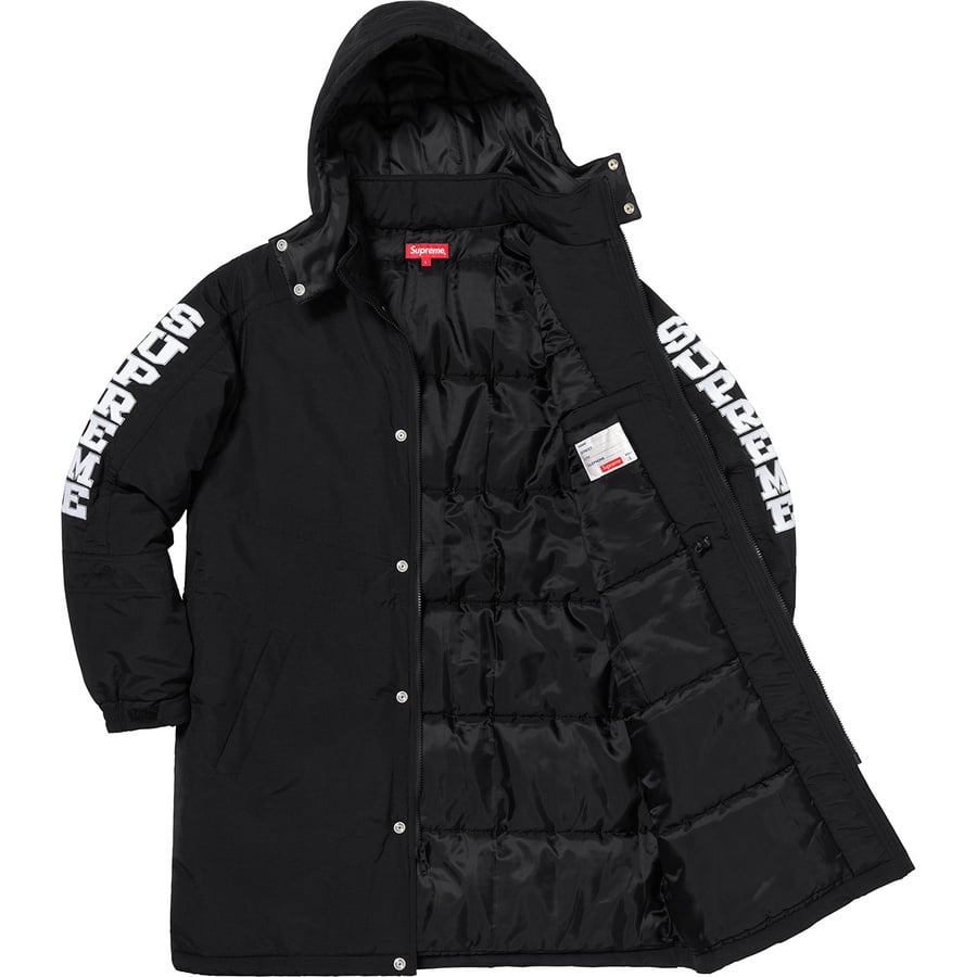 Details on Sleeve Logo Sideline Parka Black from fall winter
                                                    2018 (Price is $238)