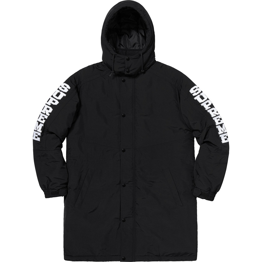 Details on Sleeve Logo Sideline Parka Black from fall winter
                                                    2018 (Price is $238)