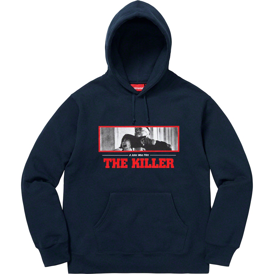 Details on The Killer Hooded Sweatshirt Navy from fall winter
                                                    2018 (Price is $178)