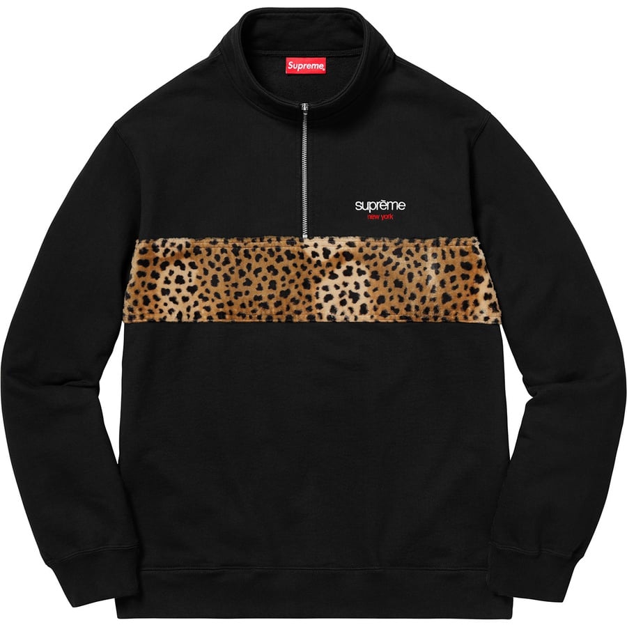 Details on Leopard Panel Half Zip Sweatshirt Black from fall winter
                                                    2018 (Price is $158)